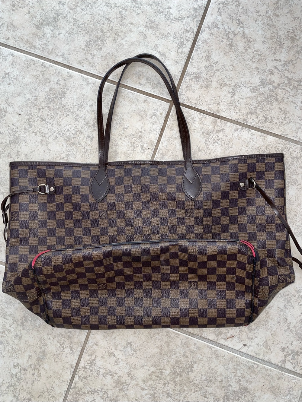 Louis Vuitton look a like Brown Monogram large purse handbag shoulder bag purse - Picture 9 of 16